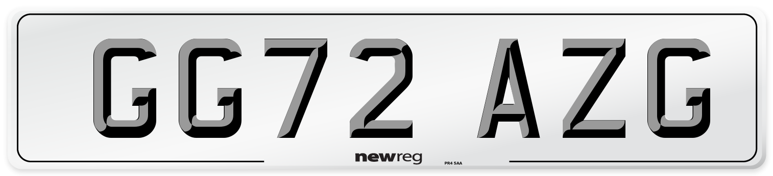 GG72 AZG Number Plate from New Reg